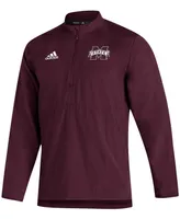 Men's Maroon Mississippi State Bulldogs 2021 Sideline Aeroready Quarter-Zip Jacket