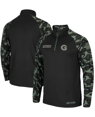 Men's Black Georgetown Hoyas Oht Military-Inspired Appreciation Take Flight Raglan Quarter-Zip Jacket