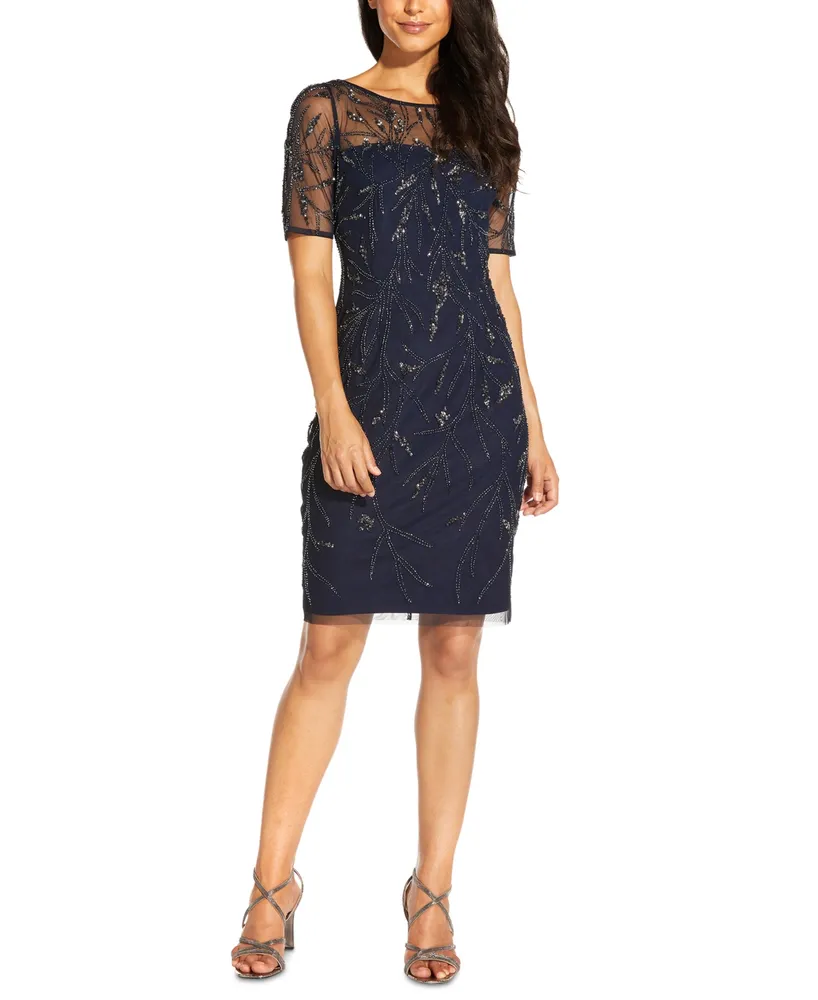 Adrianna Papell Beaded Sheath Dress