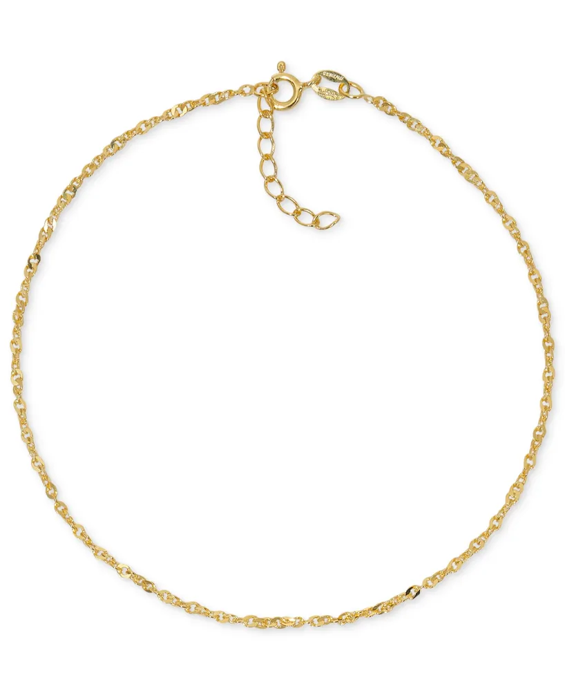 Giani Bernini Twist Link Chain Ankle Bracelet in 18k Gold-Plated Sterling Silver, Created for Macy's