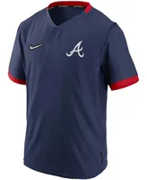 Men's Navy, Red Atlanta Braves Authentic Collection Short Sleeve Hot Pullover Jacket