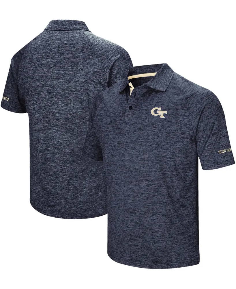 Men's Heather Navy Georgia Tech Yellow Jackets Down Swing Polo Shirt