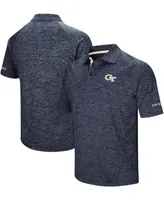 Men's Heather Navy Georgia Tech Yellow Jackets Down Swing Polo Shirt