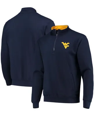 Men's Navy West Virginia Mountaineers Tortugas Logo Quarter-Zip Jacket