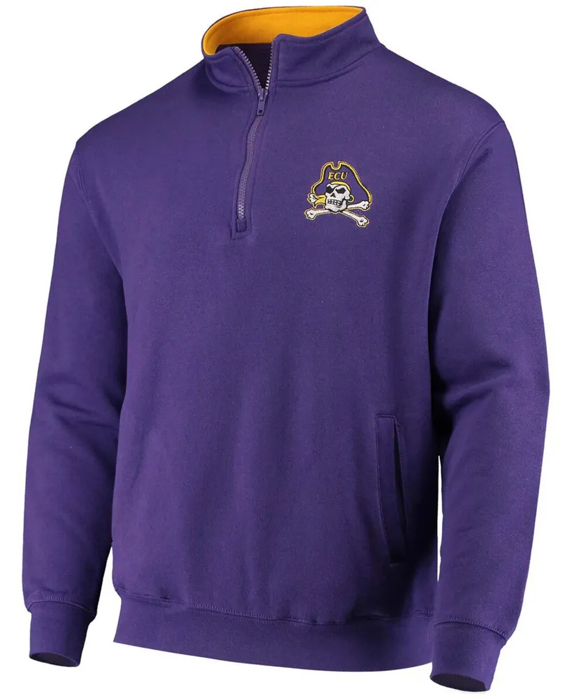 Men's Purple Ecu Pirates Tortugas Logo Quarter-Zip Jacket