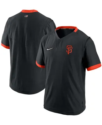 Men's Nike Black, Orange San Francisco Giants Authentic Collection Short Sleeve Hot Pullover Jacket