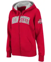 Women's Scarlet Ohio State Buckeyes Arched Name Full-Zip Hoodie