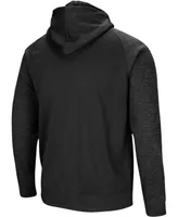 Men's Black Ohio State Buckeyes Blackout 3.0 Tonal Raglan Full-Zip Hoodie