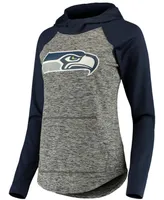 Women's Heather Gray, College Navy Seattle Seahawks Championship Ring Pullover Hoodie