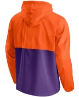 Men's Orange, Purple Clemson Tigers Thrill Seeker Half-Zip Hoodie Anorak Jacket