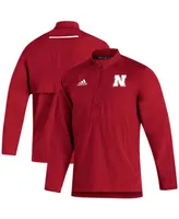 Men's Scarlet Nebraska Huskers 2021 Sideline Aeroready Quarter-Zip Jacket