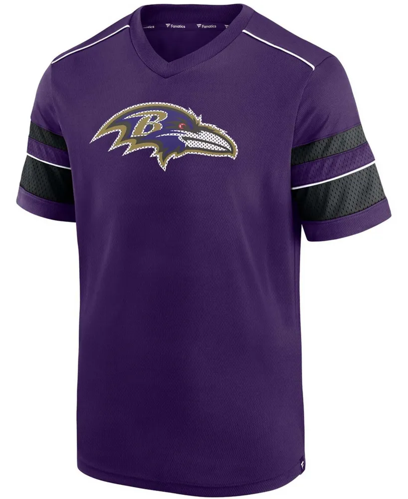 Men's Purple Baltimore Ravens Textured Hashmark V-Neck T-shirt