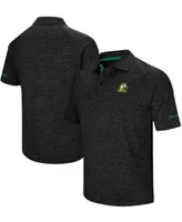 Men's Heather Black Oregon Ducks Alternate Logo Down Swing Raglan Polo Shirt