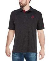 Men's Heather Black Alabama Crimson Tide Down Swing Polo Shirt