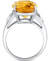 Citrine (9 ct. t.w.) & Diamond Accent Openwork Statement Ring in Sterling Silver