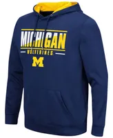 Men's Navy Michigan Wolverines Slash Stack 2.0 Pullover Hoodie