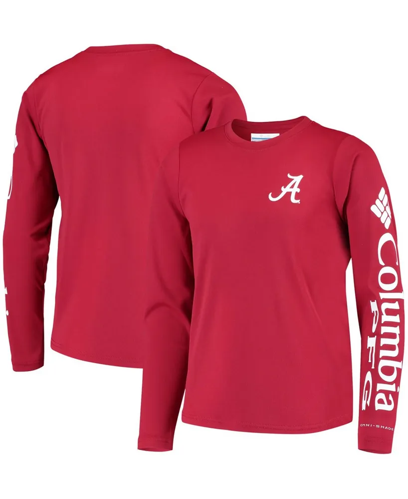 Big Boys Crimson Alabama Tide Pfg Terminal Tackle Long Sleeve Omni-Shade T-shirt