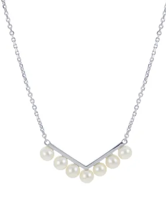 Cultured Freshwater Pearl (4-4-1/2mm) 18" Statement Necklace in Sterling Silver