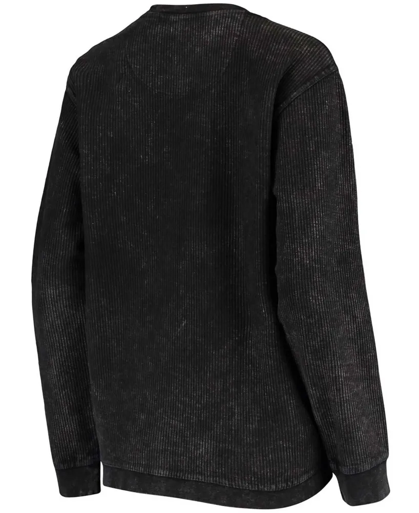 Women's Black San Francisco Giants Script Comfy Cord Pullover Sweatshirt