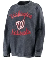 Women's Navy Washington Nationals Script Comfy Cord Pullover Sweatshirt