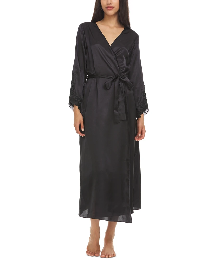 Flora by Nikrooz Stella Satin Venise Trim Robe