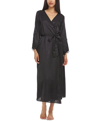 Flora by Nikrooz Stella Satin Venise Trim Robe