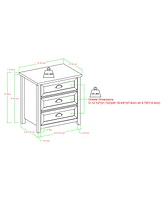 25" 3 Drawer Cup Handle Framed Nightstand