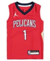 Preschool Girls and Boys Zion Williamson Red New Orleans Pelicans 2020/21 Fast Break Replica Jersey Statement Edition