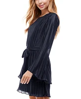 City Studios Juniors' Pleated Bell-Sleeve Dress