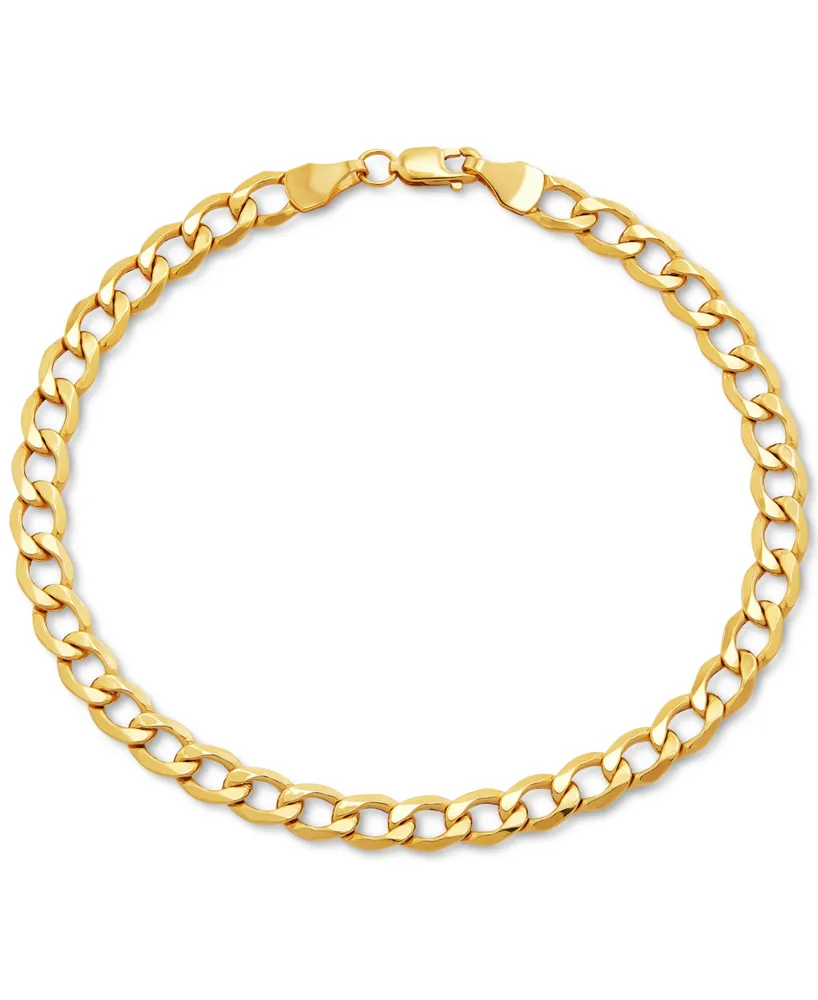 Made in Italy 150 Gauge Curb Chain Bracelet in 10K Hollow Gold  85   Banter