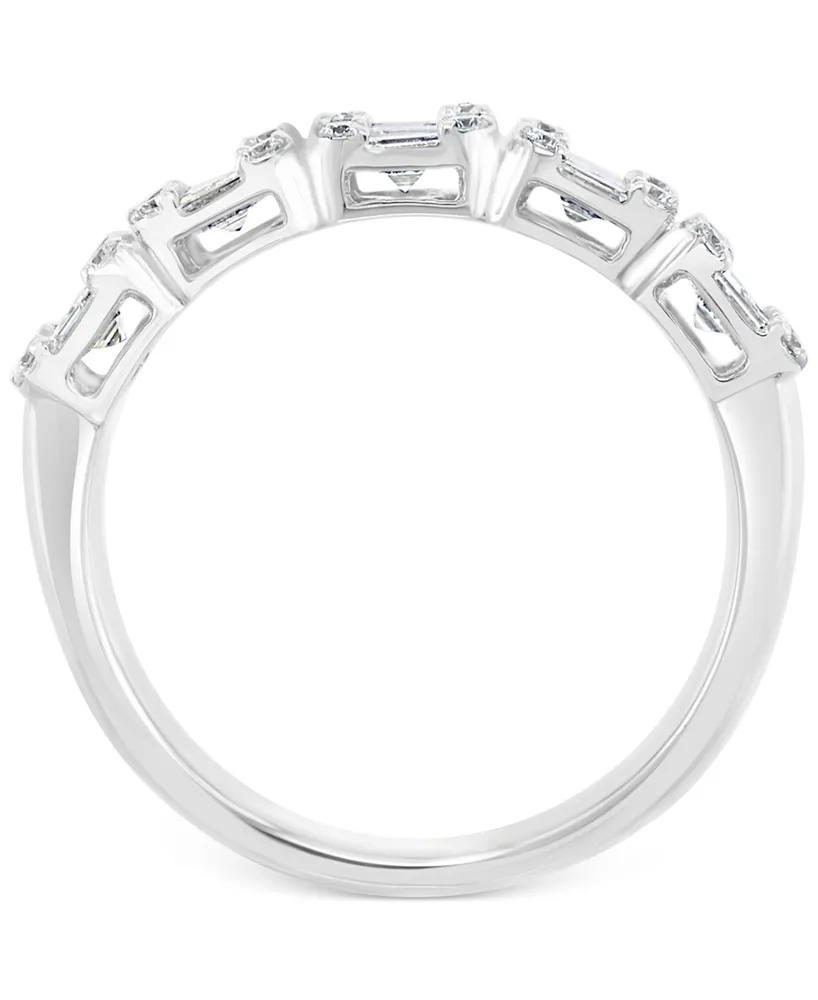 Effy Diamond Baguette Cluster Ring (1-1/4 ct. t.w.) in 18k White Gold