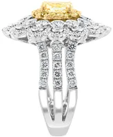 Effy Yellow Diamond (7/8 ct. t.w.) & White Diamond (1-1/3 ct. t.w.) Ring in 18k Two-Tone Gold