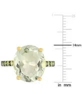 Green Quartz (7-1/2 ct. t.w.) & Peridot (1/2 Statement Ring 18k Gold-Plated Sterling Silver