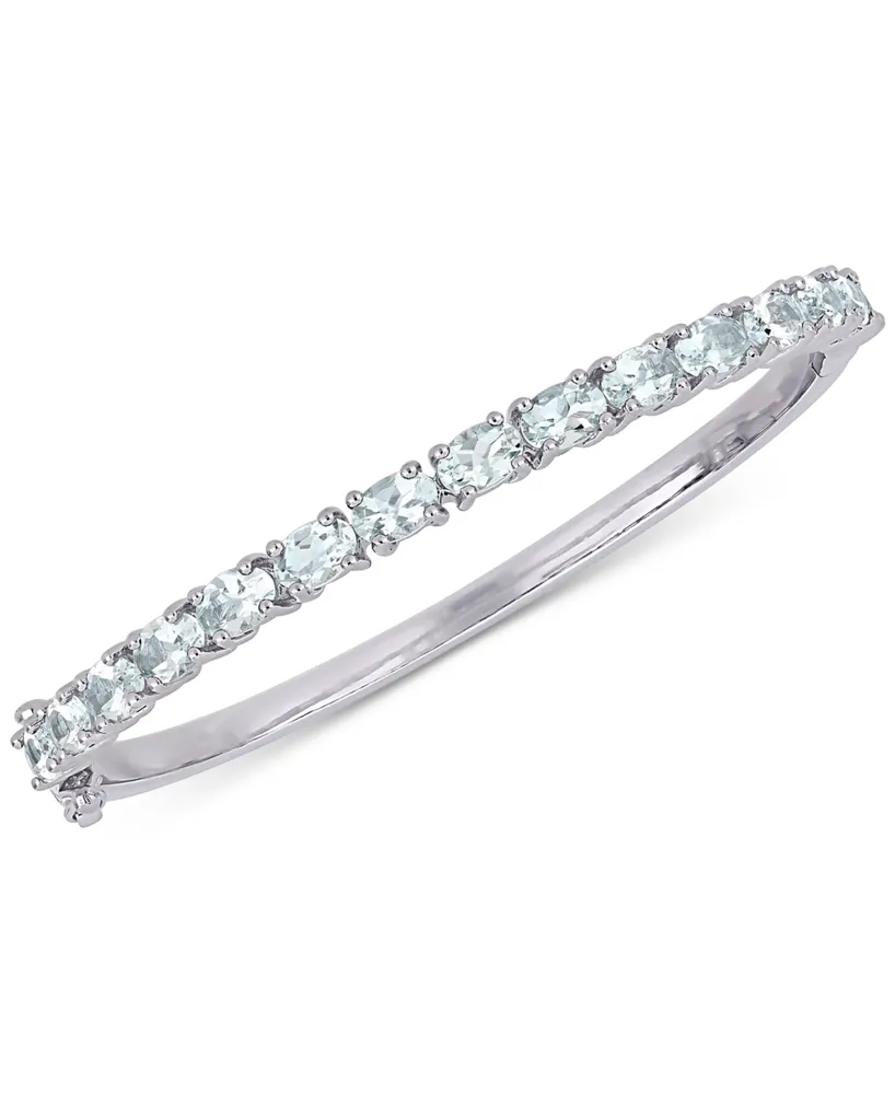 Aquamarine Bangle Bracelet (6-1/3 ct. t.w.) in Sterling Silver