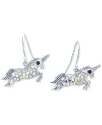 Giani Bernini Crystal Unicorn Drop Earrings in Sterling Silver, Created for Macy's