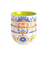 Laurie Gates Tierra Tile Hand-Painted 4 Piece Bowl Set