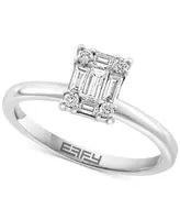 Effy Diamond Emerald Cluster Bridal Set (3/8 ct. t.w.) in 14k White Gold