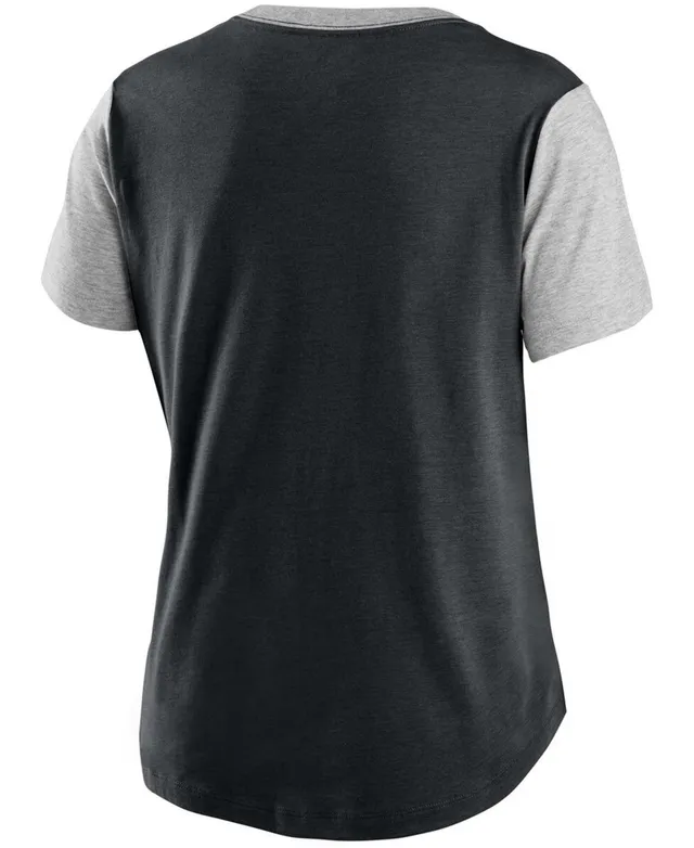 Women's Nike Orange/Gray San Francisco Giants Cooperstown Collection Logo  Tri-Blend Mid V-Neck T-Shirt