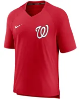 Men's Red Washington Nationals Authentic Collection Pregame Performance V-Neck T-shirt