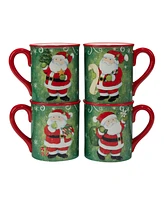 Holiday Magic Santa 4 Piece Mug Set