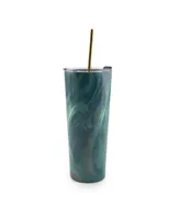 Thirstystone by Cambridge 24 Oz Decal Straw Tumbler Set of 2