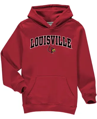 Big Boys and Girls Red Louisville Cardinals Campus Pullover Hoodie