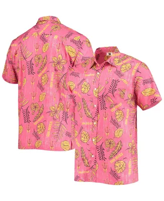 Men's Maroon Arizona State Sun Devils Vintage-Like Floral Button-Up Shirt