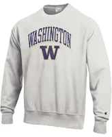 Men's Gray Washington Huskies Arch Over Logo Reverse Weave Pullover Sweatshirt