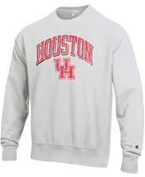 Men's Gray Houston Cougars Arch Over Logo Reverse Weave Pullover Sweatshirt