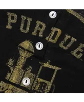 Women's Purdue Boilermakers Black Relaxed Henley Tank Top