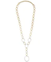 Wrapped in Love Diamond Oval Link 20" Lariat Necklace (1 ct. t.w.) in 14k Gold-Plated Sterling Silver, Created for Macy's