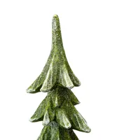 Glitzhome Resin Christmas Table Tree Decor, 14.75"