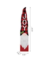 Glitzhome Wooden Christmas Gnome Porch Sign, 42"