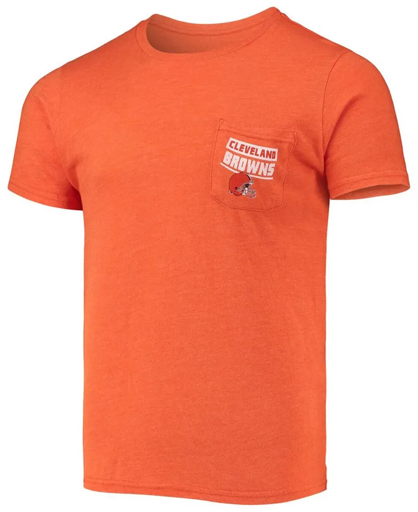 Men's Heathered Orange Cleveland Browns Field Goal Pocket Tri-Blend T-shirt